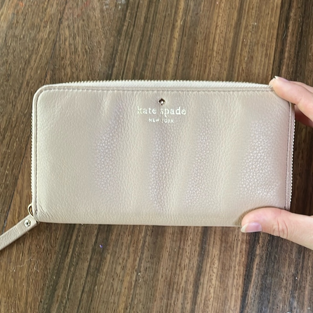 Large Tan Leather Kate Spade Wallet